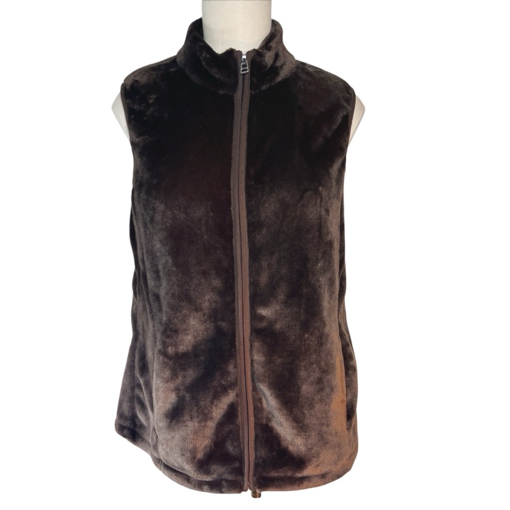 Kim Roger Faux Fur Vest Sz S Brown MobWife Vegan Fur Fall Casual Cozy Comfy